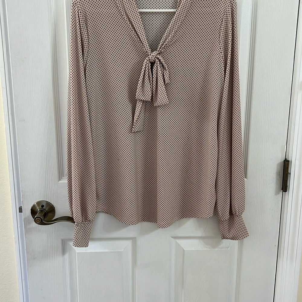 Elegant Polka Dot Blouse - Cream